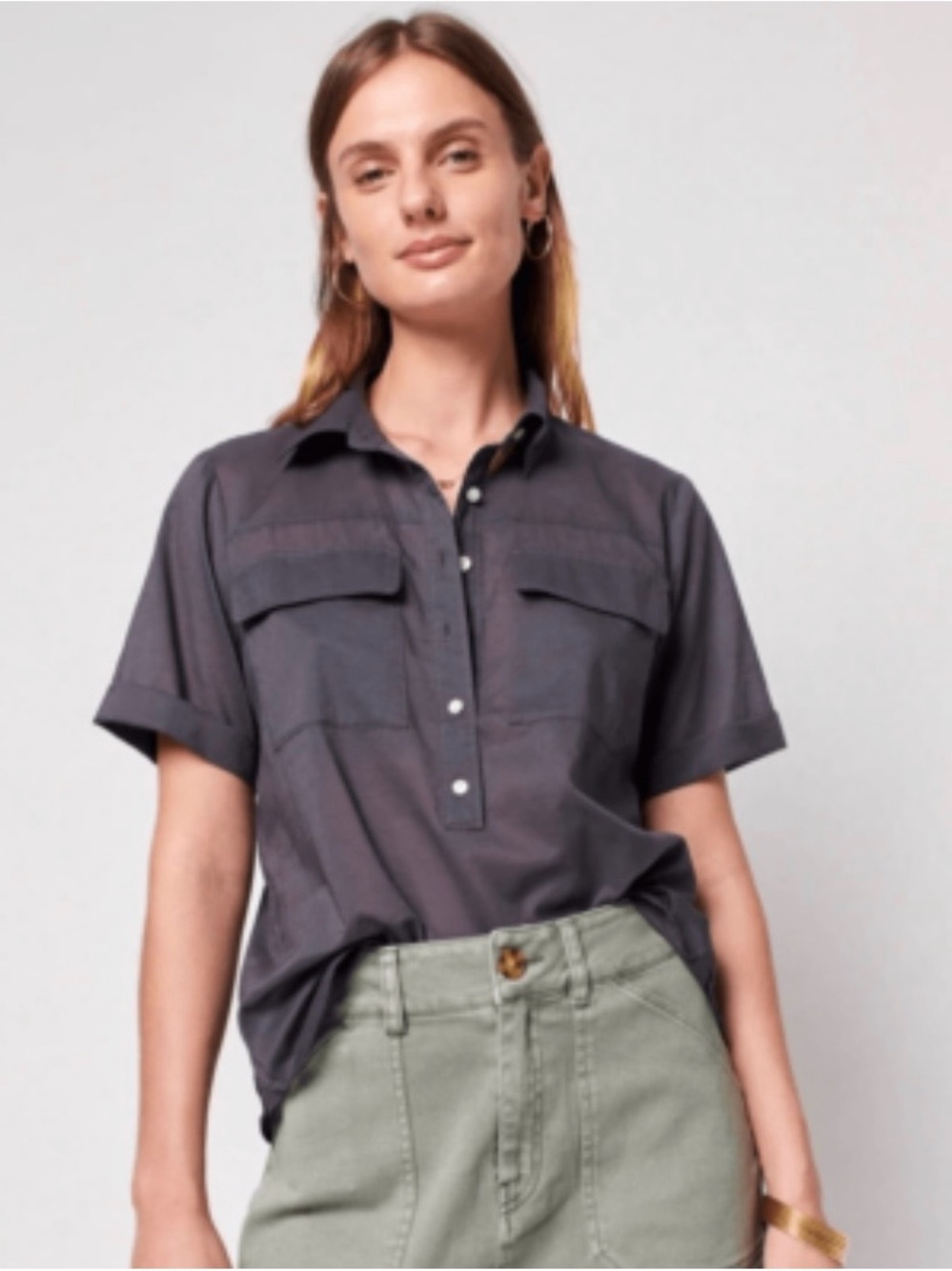 Faherty 100% cotton uptown popover shirt size XS